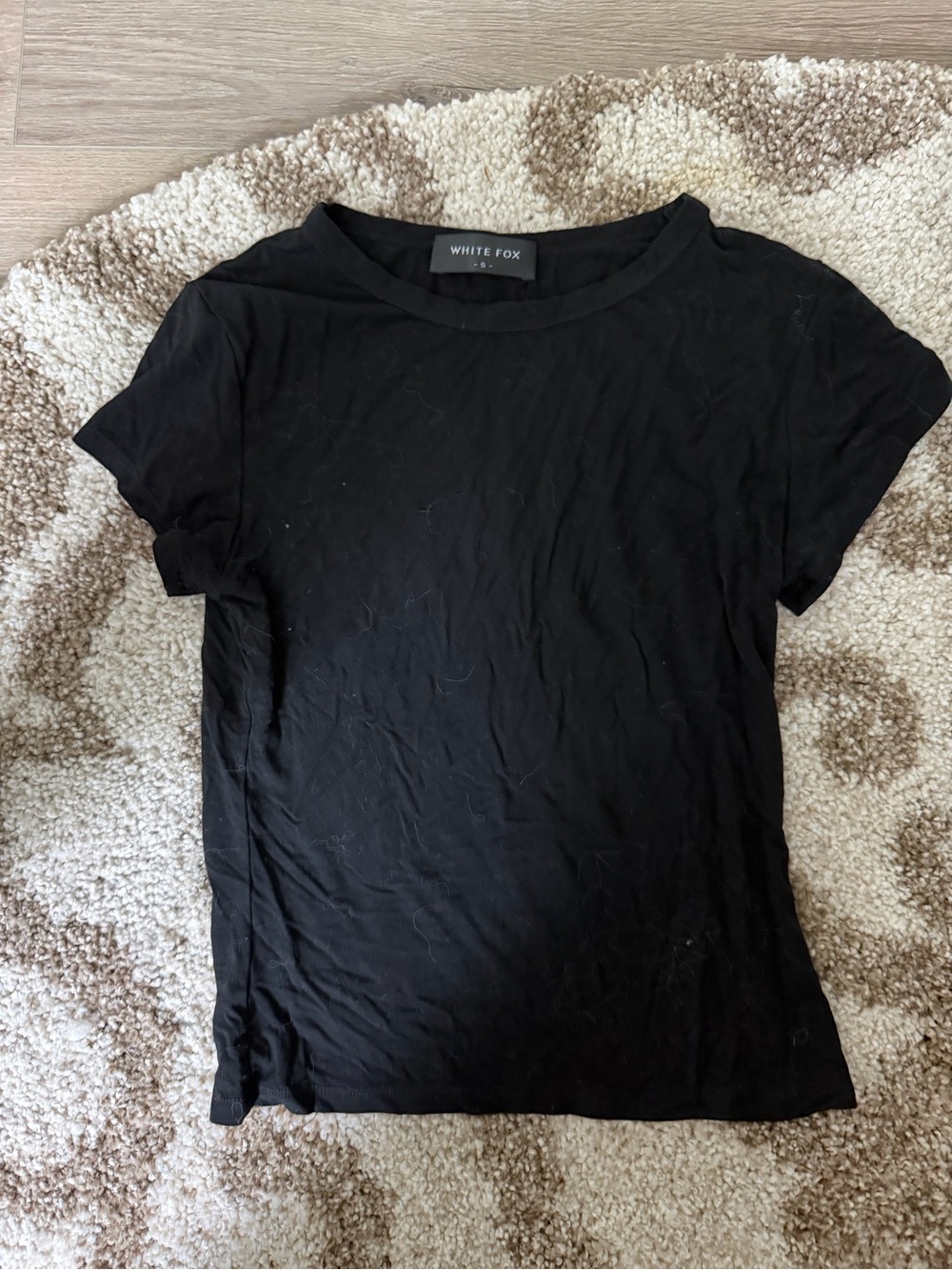 White Fox Black Crewneck Tee - Women